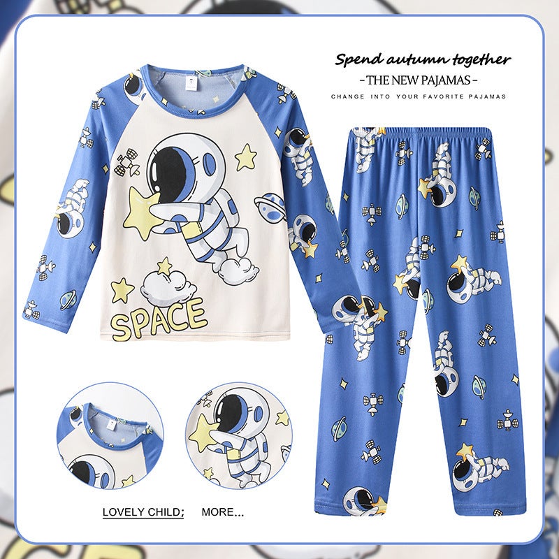 Girls' Pajamas Long-Sleeved Suit Children'S Pajamas Boys' Home Clothes Two-Piece Baby Clothes Thai Children'S Clothing - Image 5