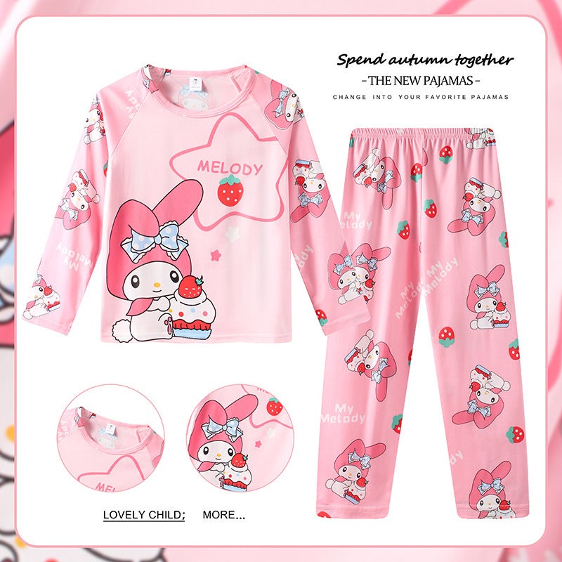 Girls' Pajamas Long-Sleeved Suit Children'S Pajamas Boys' Home Clothes Two-Piece Baby Clothes Thai Children'S Clothing - Image 4