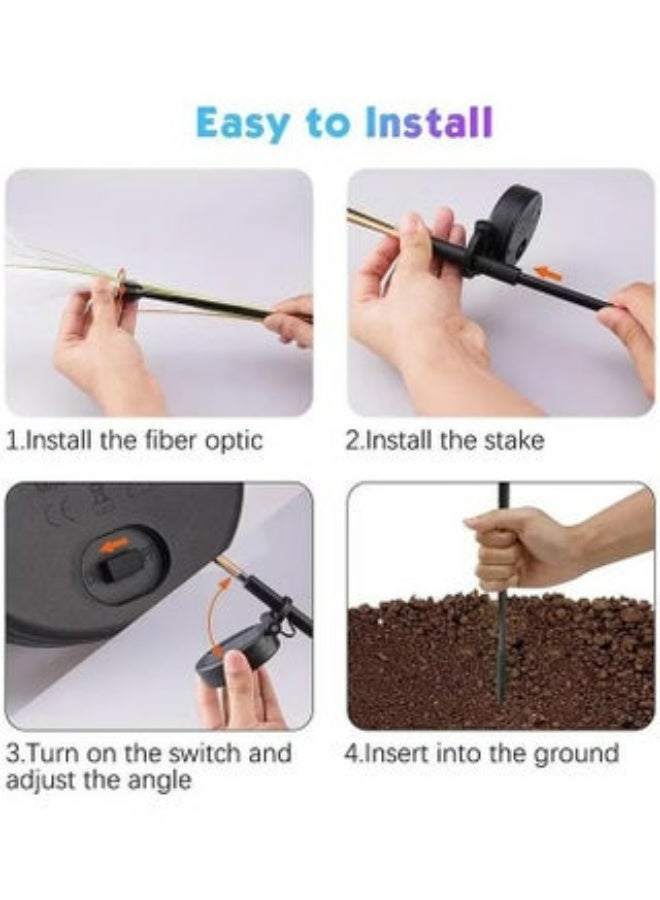 رولستيمي 1 مجموعة من 2 أضواء الزخرفية القصب الشمسية ، ومجهزة بإضاءة ملونة قابلة للتعديل ، وتستخدم للزينة في الهواء الطلق من ساحات فيلا والحدائق والمروج - Image 5