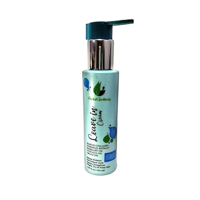 Herbal Apothecary Leave-In Hair Cream, Marine Collagen, Horsetail Extract, Rosemary, Avocado & Argan Oil, 150 ml