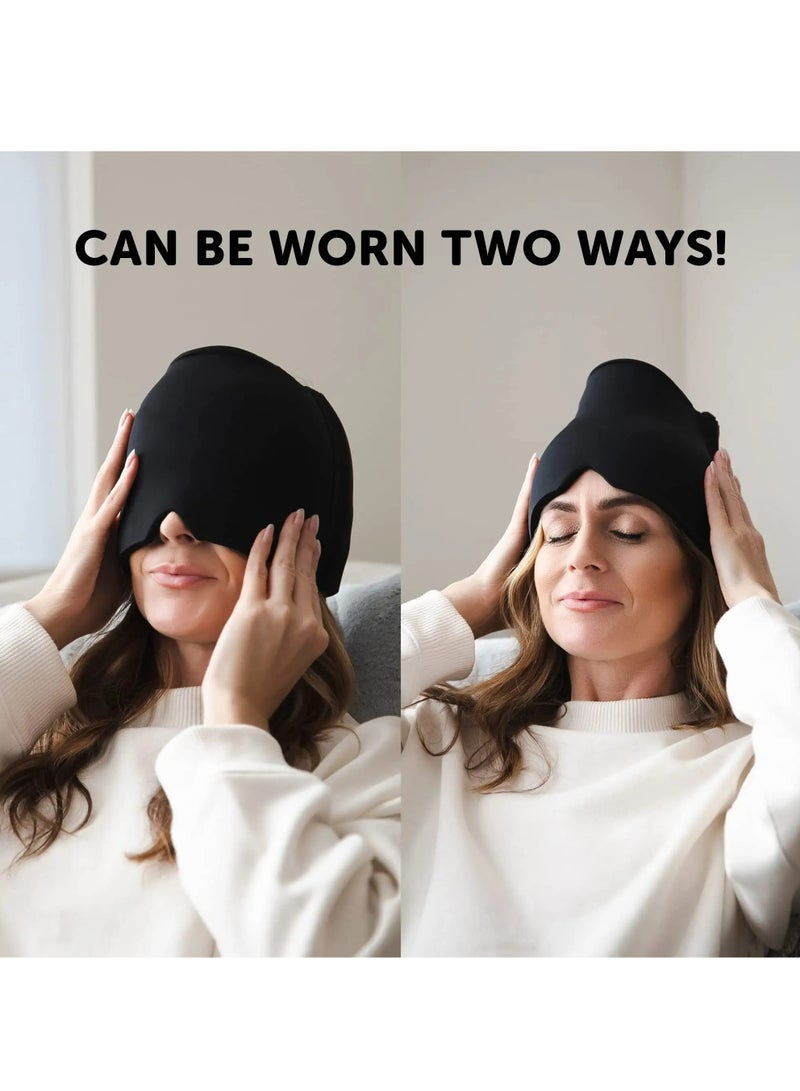 joyzzz Migraine Ice Head Wrap, Form Fitting Gel Ice Headache Migraine Relief Hat, Cold Therapy Migraine Relief Cap Migraine Ice Pack Mask, Cold Compress Headache Relief Cap for Tension, Sinus Stress, Black - Image 5