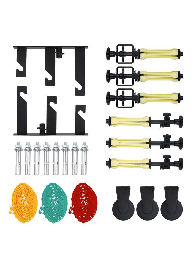 Meking Photography 3 Roller Backdrop Wall Mount, Manual Background Roller Support System with 2 Tri-fold Hooks, 6 Expand Bars and 3 Chains for Photography Studio Holding 3 Backdrops - Image 1