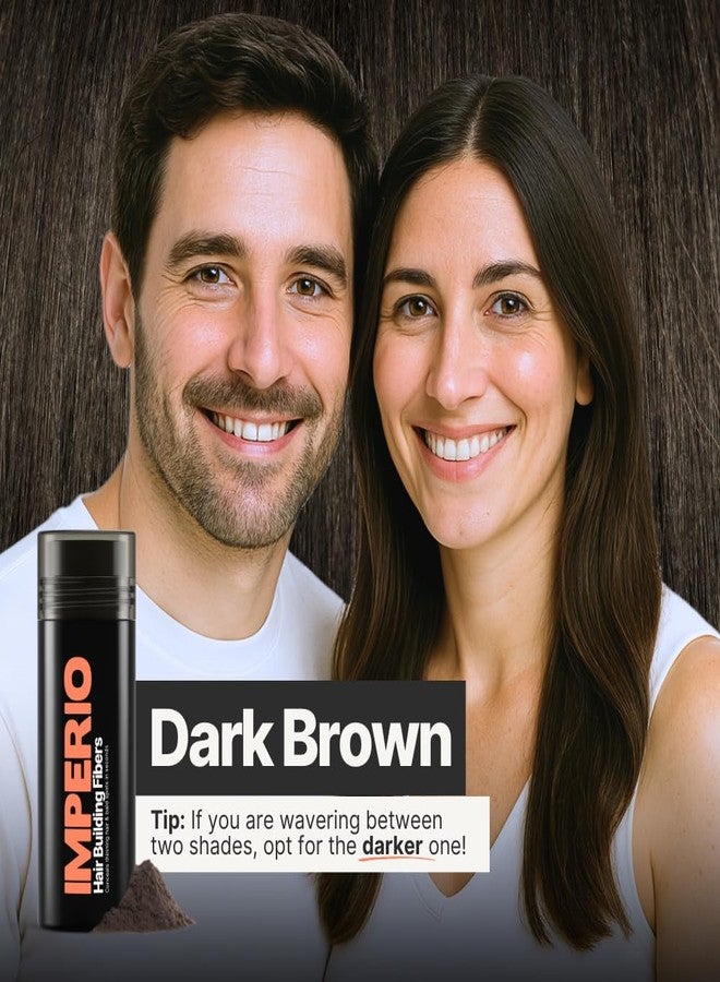 IMPERIO Hair Building Fibers for Thinning Hair - 26g Premium Hair Fibers for Women & Men - Dark Brown - Image 2