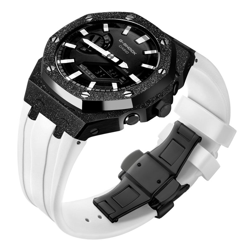 Generic Frosted Gold GA2100 Case Casio G-Shock Oak AP Mod Starry Band BezelFrost gold black shell white tape Frost gold black shell white tape 
