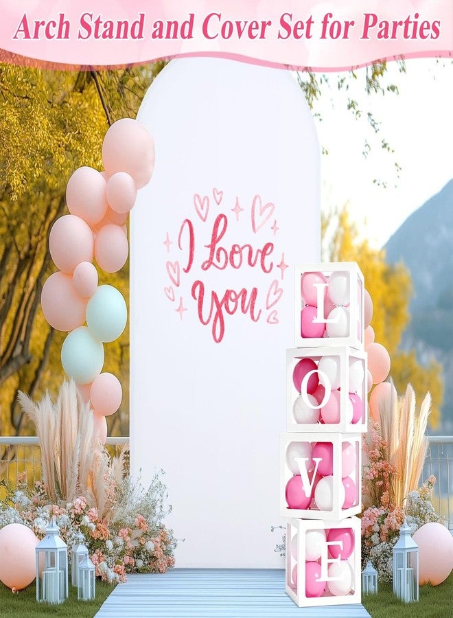 Dexpinzo 7.2 FT Arch Backdrop Stand and Cover Set, Metal Backdrop Arch Stand with Cover for Birthday Party Wedding Ceremony Bridal Baby Shower Event Decor - Image 4