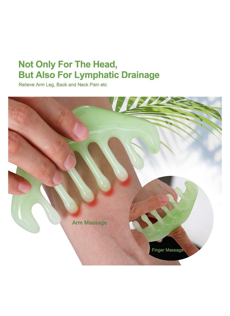 KASTWAVE - 2 Pcs Massage Comb, Guasha Scraping Scalp Comb, Multi-Functional Handheld Head Massage Tool, Meridians Massager for Head Caring, Relaxation, Physical Therapy, Acupoint Treatment - Not Jade - Image 1