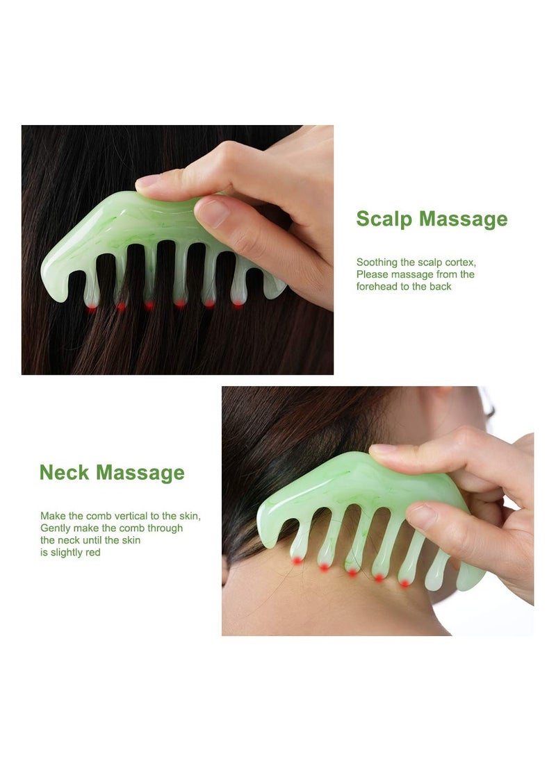 KASTWAVE - 2 Pcs Massage Comb, Guasha Scraping Scalp Comb, Multi-Functional Handheld Head Massage Tool, Meridians Massager for Head Caring, Relaxation, Physical Therapy, Acupoint Treatment - Not Jade - Image 1