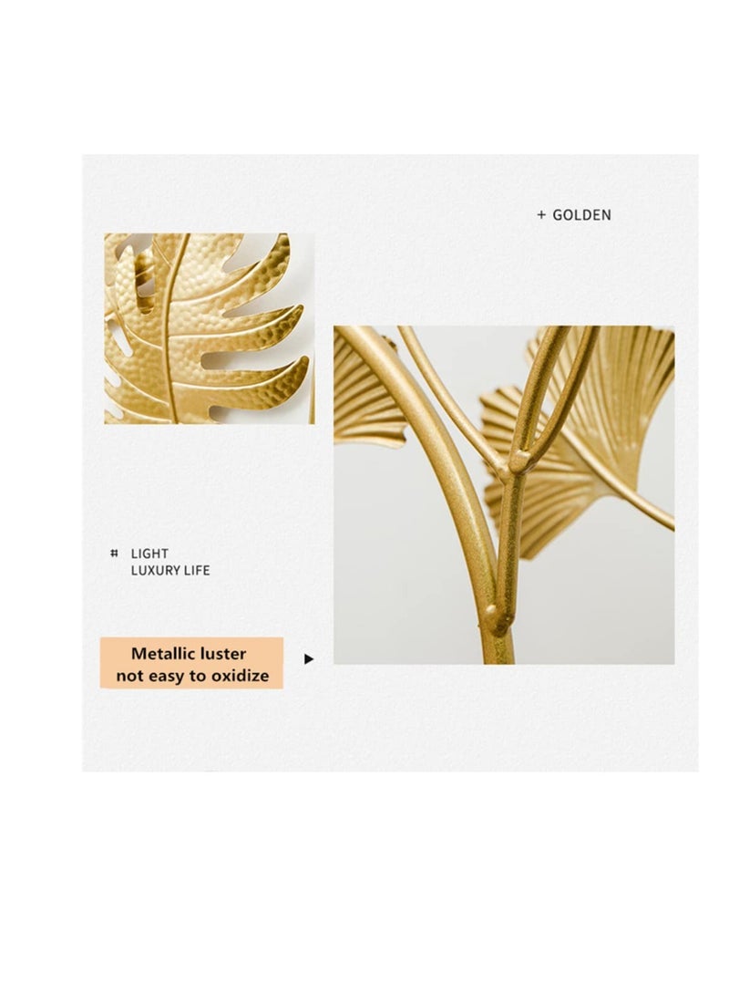 Excefore Gold Wall Decor, 3Pcs Gold Metal Wall Art Decor, Gold Ginkgo, Maple, Monstera Leaf Wall Decor for Bedroom, Easy Installation Great for Bedroom Hanging Parts, Hotel Wall Decoration - Image 5
