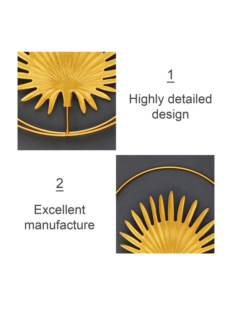 Excefore Gold Wall Decor, 3Pcs Gold Metal Wall Art Decor, Gold Ginkgo, Maple, Monstera Leaf Wall Decor for Bedroom, Easy Installation Great for Bedroom Hanging Parts, Hotel Wall Decoration - Image 4