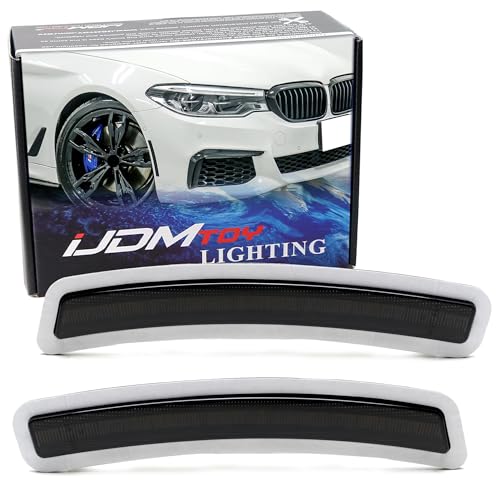 iJDMTOY Euro BlackOut Smoked Front Bumper Side Marker Reflex Lens Compatible With BMW 201926 G20 3 Series 320i 330i 340i M340i 202026 G22 4 Series 420i 430i 440i M440i CoupeConvertible ONLY - Image 1