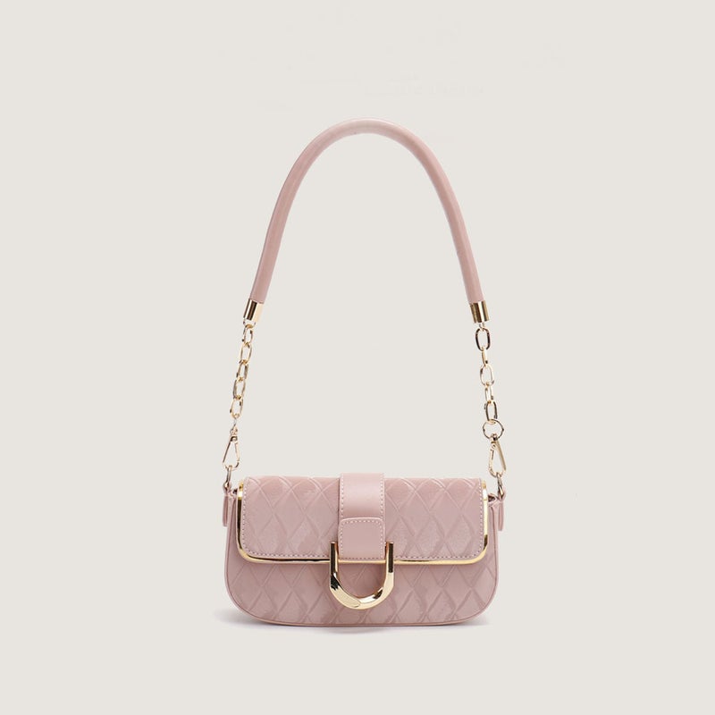 Underarm Small Bag Women'S High-End Simple Elegant Small Square Bag Chain Shoulder Bag Rhombic Crossbody Bag - Image 4
