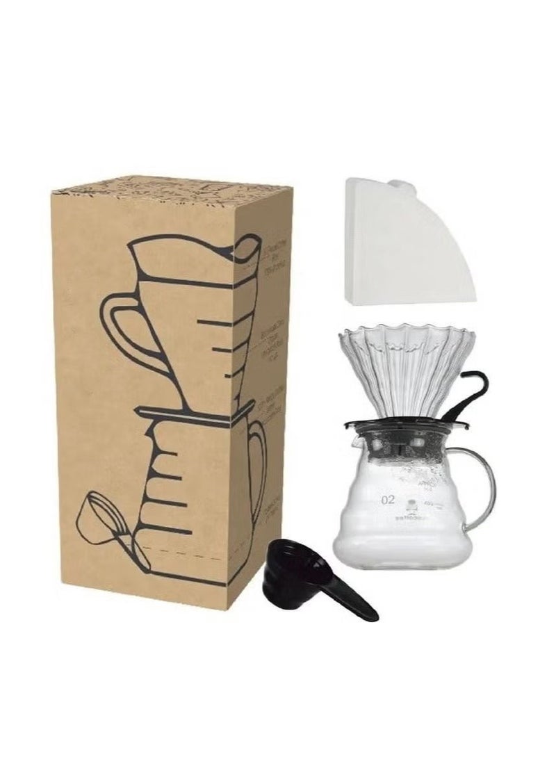 Jarrah Coffee Kit Size 02 | Glass Server, Dripper, 10g Coffee Scoop, 100 Paper Filters | Complete Pour-Over Brewing Set - Image 1