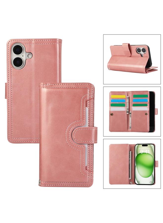 S-TOP Case For iPhone 16 Wristband Card Slot Leather Phone Case - Image 1