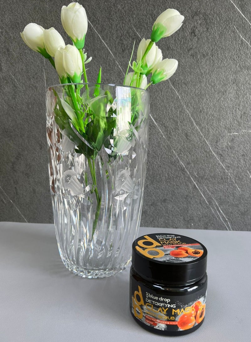 بلو دروب مقشر كلاي ماسك مع السكراب بالمشمش 480مل مناسب للبشرة المختلطة - Image 2