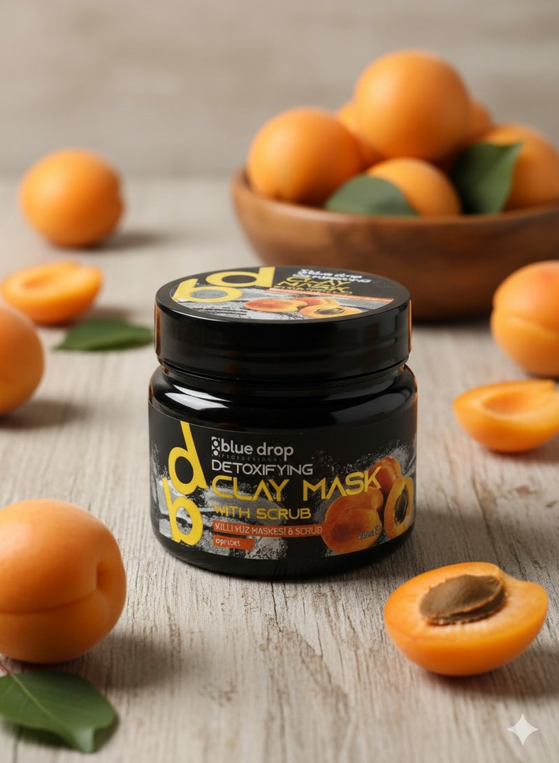 بلو دروب مقشر كلاي ماسك مع السكراب بالمشمش 480مل مناسب للبشرة المختلطة - Image 3