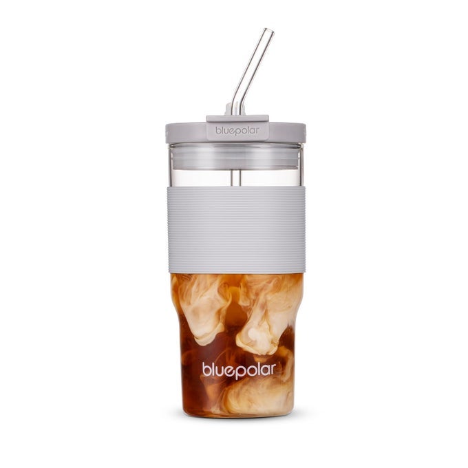 23OZ680ML GLASS TUMBLER WITH STRAW AND LID MATCHA LEAKPROOF PORTABLE TRAVEL WATER GLASS CUP FOR SMOOTHIES ICED COFFEEMATCHA AND COLD BEVERAGES DURABLE AND ECOFRIENDLY GREYWITH SLEEVE