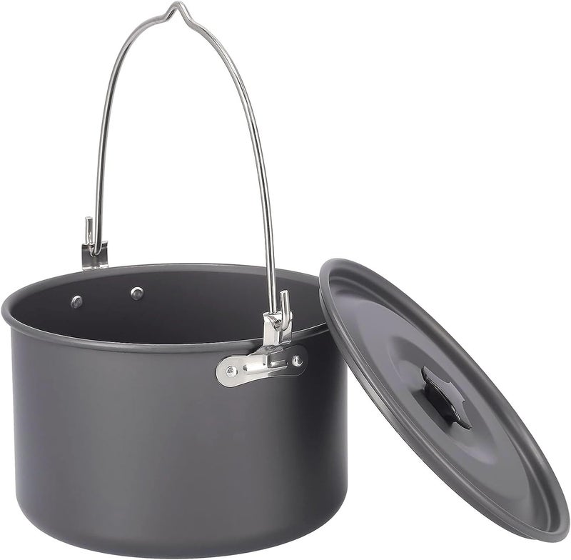 MyLifeUNIT Camping Pot Cookware, Portable Cooking Pot for Outdoor Camping Hiking, 5-Quart - Image 1