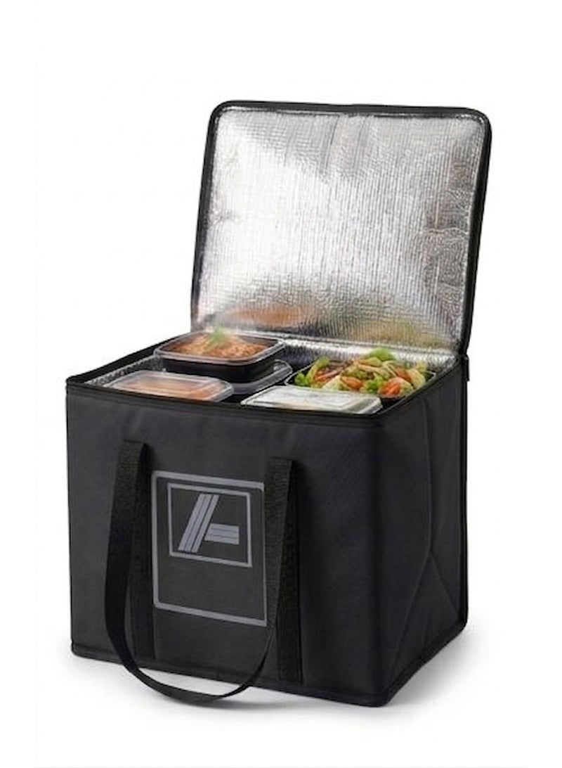 Thermal Food Delivery and Storage Bag, Water-Resistant – Insulated Bag for Keeping Meals and Beverages Hot or Cold – Multicolor (Black & Blue) - Image 2