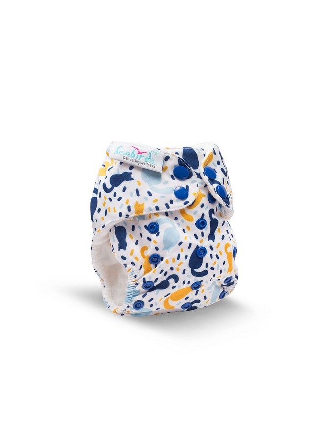 SEABIRD Diaper New Born Babies Soft Cloth Babies Washable And Reusable 100% Organic Cotton Comfortable With Adjustable Buttons (Animal Print) - Image 2