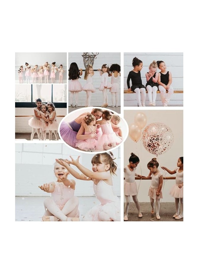 Perfectory School Uniform Tights for Girls Ballet Dance Footed Tight Ultra Soft-White & Nude-2 Pairs  - Image 5