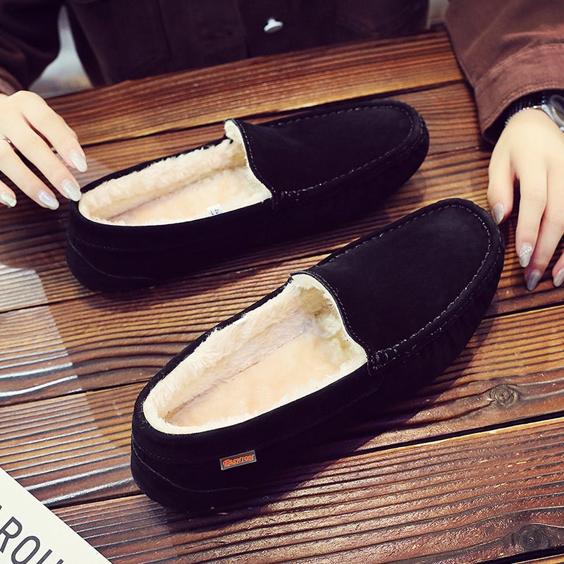 Winter Cotton Shoes Men'S Shoes Frosted Bean Shoes Men'S 2023 New Fleece-Lined Warm Trend Korean Lazy Casual - Image 3