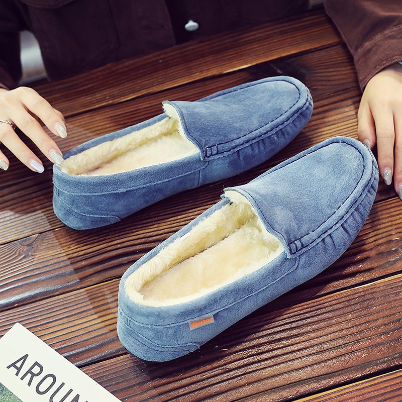 Winter Cotton Shoes Men'S Shoes Frosted Bean Shoes Men'S 2023 New Fleece-Lined Warm Trend Korean Lazy Casual - Image 2