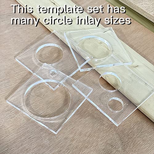 Monliful Pack of 4 Circle Inlay Template Set Router Templates for Woodworking,Router Jig Templates Decorative Templates - Image 4
