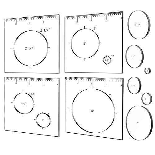 Monliful Pack of 4 Circle Inlay Template Set Router Templates for Woodworking,Router Jig Templates Decorative Templates - Image 1