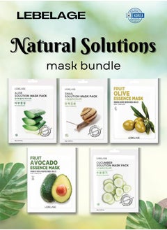 NATURAL SOLUTIONS VARIETY MASK PACK (PACK OF 5 DIFFERENT MASKS) | KOREAN MADE SKIN CARE