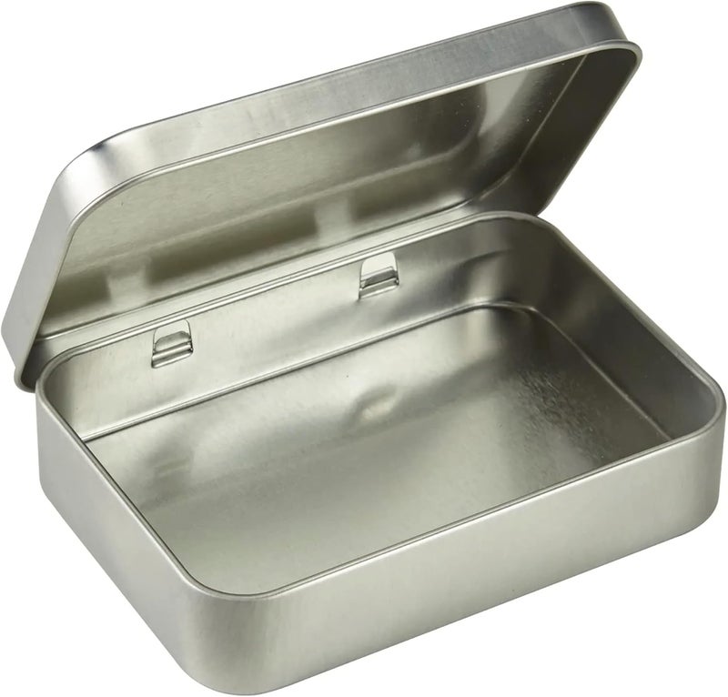 طقم الإسعافات الأولية المدمج علبة معدنية صغيرة 2 مجموعة حاوية تخزين صغيرة بغطاء مفصلي للضمادات والأدوية والحبوب مجموعة البقاء في الهواء الطلق - Image 2