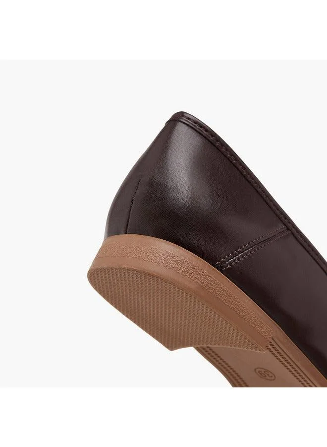 Celeste Women's Solid Slip-On Loafers with Metal Accent