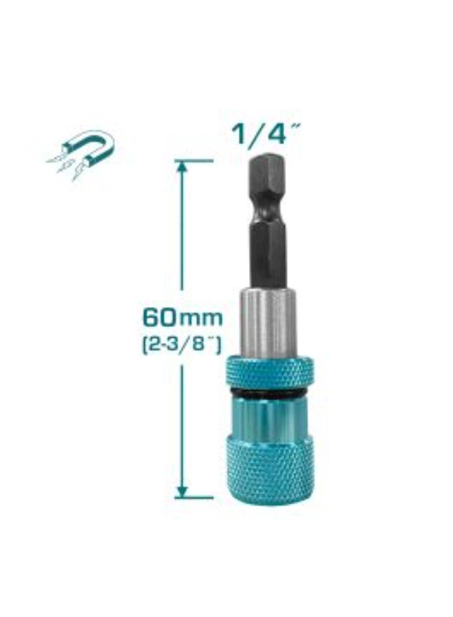 TOTAL 60mm Magnetic Limit Screwdriver Bit Holder – Quick-Release Extension for Power Tools and Drill Drivers - Image 2