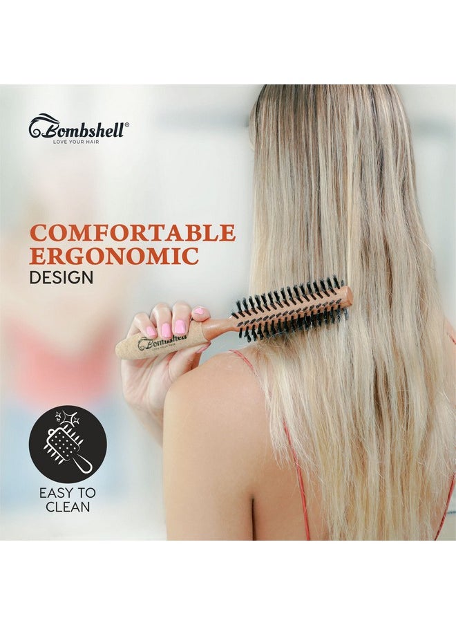 Ombshell Sustainable Round Hair Brush Birch Wood And Cork Handle Hairbrush With Boar Bristles Ergonomic Boar Bristle For Blow Drying Curling And Styling 1.75 Inch - pzsku/Z6515ED599A30B63077A3Z/45/_/1696069889/efba8f5d-d648-4285-acf3-c71fc41fa0a3