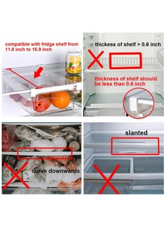 Arabest Small Fridge Drawer Organizer, Mini Refrigerator Drawers Storage Box, Fit for Fridge Shelf Under, Pull Out Refrigerator Storage Drawers for Food, Drinks, Dividers Are Removable, 0.6" (4-grid)  - Image 3