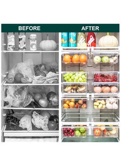 Arabest Small Fridge Drawer Organizer, Mini Refrigerator Drawers Storage Box, Fit for Fridge Shelf Under, Pull Out Refrigerator Storage Drawers for Food, Drinks, Dividers Are Removable, 0.6" (4-grid)  - Image 4