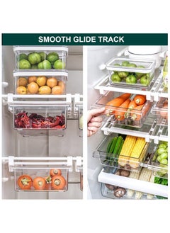 Arabest Small Fridge Drawer Organizer, Mini Refrigerator Drawers Storage Box, Fit for Fridge Shelf Under, Pull Out Refrigerator Storage Drawers for Food, Drinks, Dividers Are Removable, 0.6" (4-grid)  - Image 5
