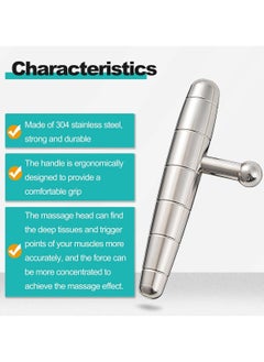 Ru syanl T-Bar Stainless Steel Manual Deep Tissue Massage Tool Target Trigger Points Massage for Pain Relief and Full-Body Fascial Relaxation  - Image 3
