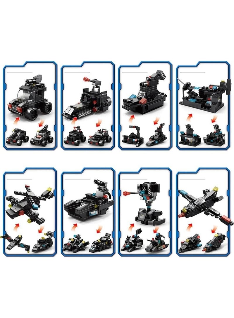 كيلا مجموعة بناء محطة المدينة، 680 قطعة من قوارب الدوريات والمروحيات، أفضل لعبة تعليمية ولعب الأدوار هدية للأولاد والبنات من سن 6 سنوات فما فوق، لعبة بناء شاحنة مركز قيادة متنقلة SWAT 8 في 1 مع سيارة - Image 3