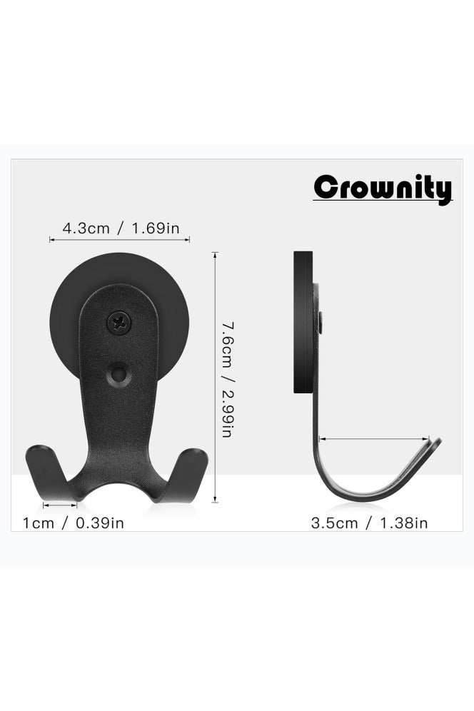 كرونايتي خطافات حائط مغناطيسية، سعة تحميل 9 كجم – بدون حفر، تركيب سهل، مناسبة للمطبخ ومنطقة غسل الأطباق والجراج والحديقة (أسود) - Image 2