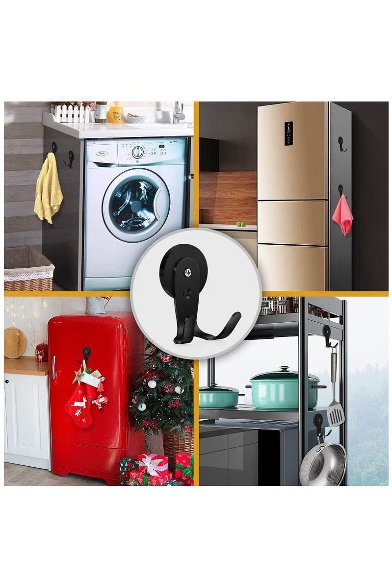 كرونايتي خطافات حائط مغناطيسية، سعة تحميل 9 كجم – بدون حفر، تركيب سهل، مناسبة للمطبخ ومنطقة غسل الأطباق والجراج والحديقة (أسود) - Image 5