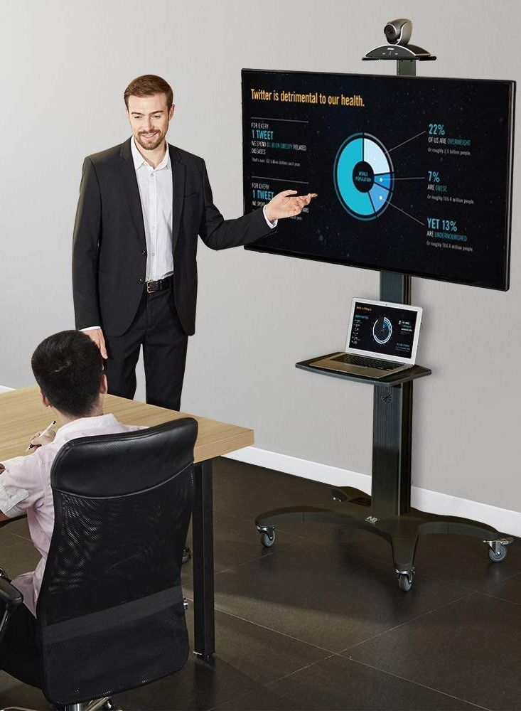 Mobile TV Stand With Lockable Wheels - Image 2