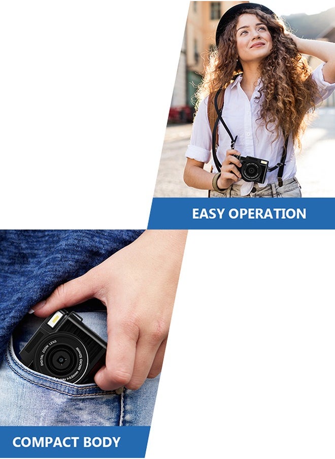 Generic - 4K Full HD 48MP Digital Video Camera ,with Wide Angle Lens,3.0 Inch Swivel Screen Camera,4x Digital Zoom,with 64GB Memory Card - Image 1