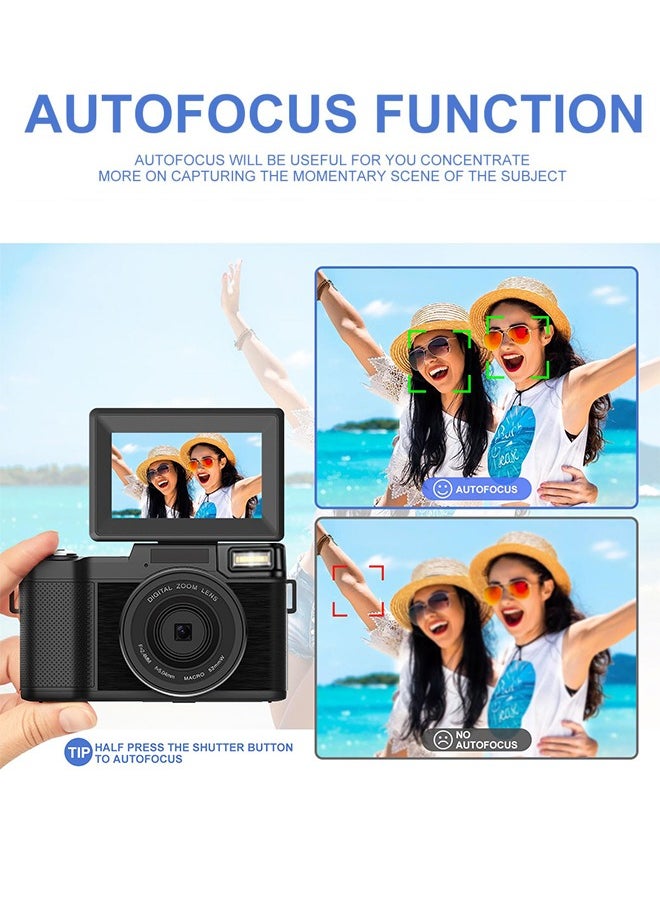 Generic - 4K Full HD 48MP Digital Video Camera ,with Wide Angle Lens,3.0 Inch Swivel Screen Camera,4x Digital Zoom,with 64GB Memory Card - Image 1