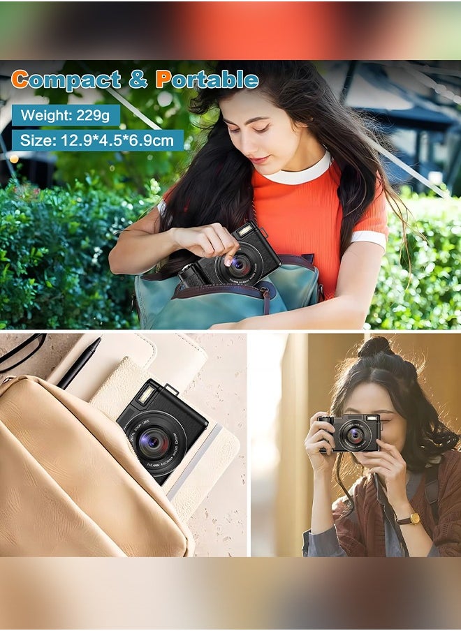 Generic - 4K Full HD 48MP Digital Video Camera ,with Wide Angle Lens,3.0 Inch Swivel Screen Camera,4x Digital Zoom,with 64GB Memory Card - Image 1