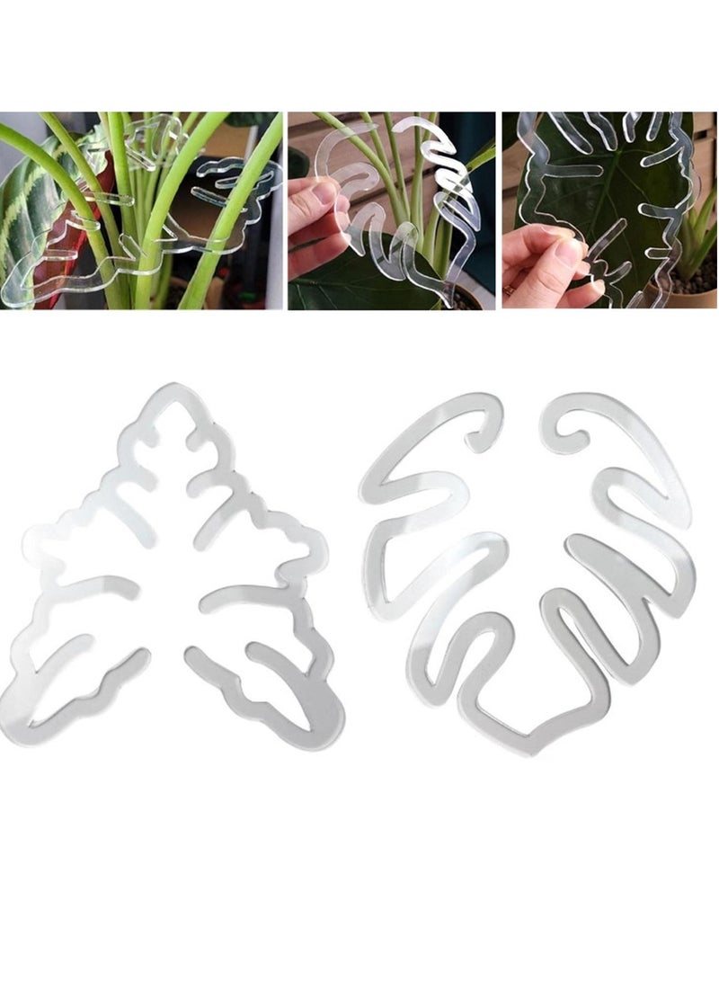 إكسفور مجموعة دعم جذع النبات، مشابك من الخيزران على شكل سلحفاة، حوامل بلاستيكية شفافة، مشابك قابلة لإعادة الاستخدام للنباتات الداخلية والخارجية، الزهور، الخضروات، خطاف عمودي جمالي فريد من نوعه - Image 1