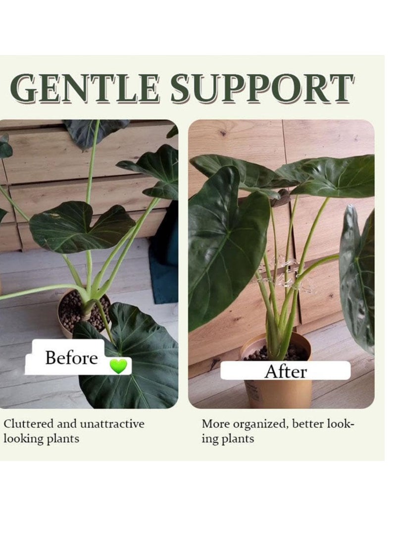 إكسفور مجموعة دعم جذع النبات، مشابك من الخيزران على شكل سلحفاة، حوامل بلاستيكية شفافة، مشابك قابلة لإعادة الاستخدام للنباتات الداخلية والخارجية، الزهور، الخضروات، خطاف عمودي جمالي فريد من نوعه - Image 2