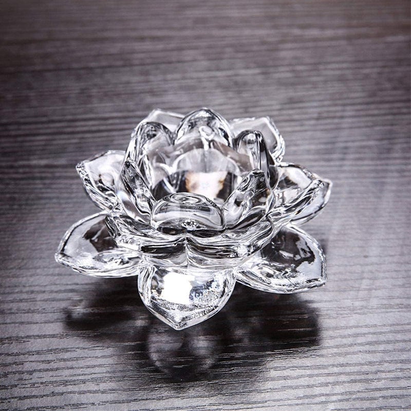 MKV MART MKV MART Elegant Crystal Lotus Flower Candle Holder Premium Glass Tea Light Stand Crystal for Home Decor Parties Weddings 1 Pack Tea Light Candle Not Included 2  - Image 5