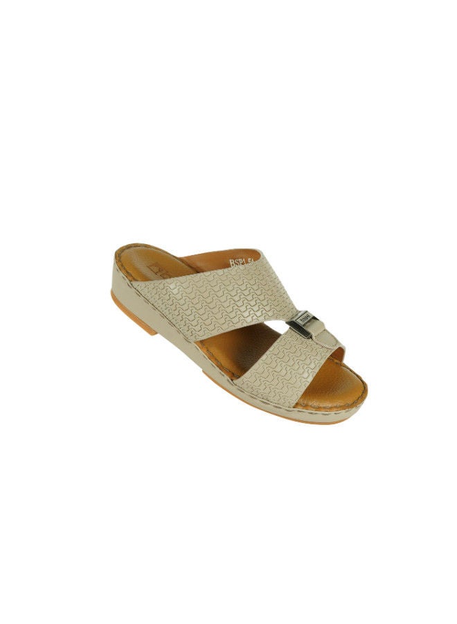 barjeel uno Barjeel Uno Boys Arabic Slippers 008-3344 BBSP1-54-Beige  - Image 1