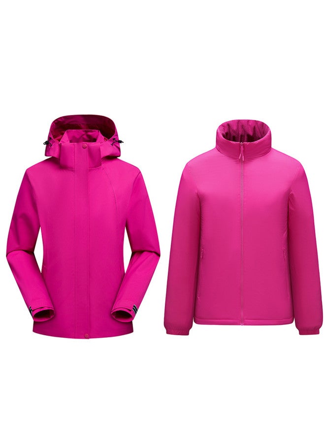 Fapai Winter Jacket + Liner Style Optional Outdoor Sports Hooded Jacket Women - Image 3