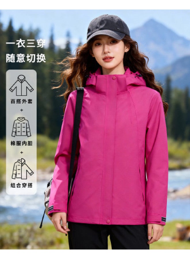 Fapai Winter Jacket + Liner Style Optional Outdoor Sports Hooded Jacket Women - Image 1